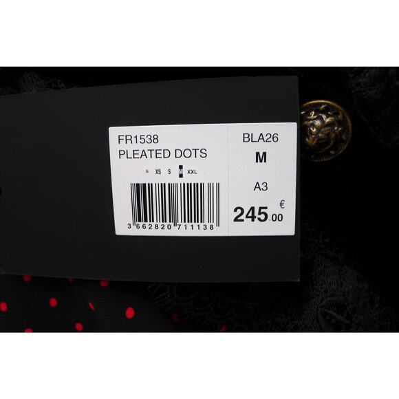 THE KOOPLES Lace Velvet Trim Polka Dot V-Neck Shirt Dress Nordstrom NWT M $325 - Picture 8 of 13